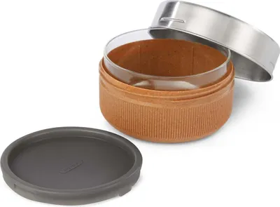 Produktbild von black+blum GR-LB-L014, Brotdose, Pubertät, Mandel, Glas, Polypropylen (PP), Silikon, Edelstahl, Holz, Einfarbig, Rund