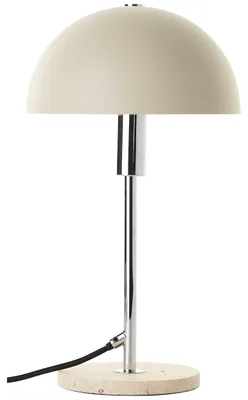 Produktbild von Brilliant 93095/79 Lillian Tischleuchte 36cm Metall/Travertin Stein beige/chrom/travertine hell Geeignet für LED-Leuchtmittel