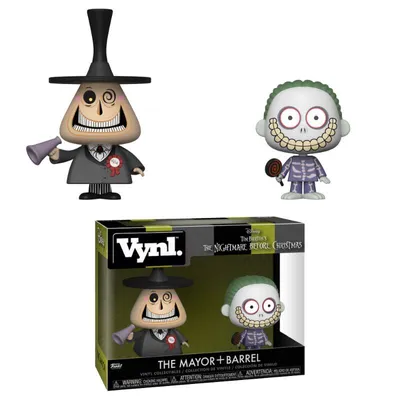 Productafbeelding van Funko Nightmare Before Christmas VYNL Vinyl Figuren, dubbelverpakking: Burgemeester & Barrel, 10 cm, FK34002