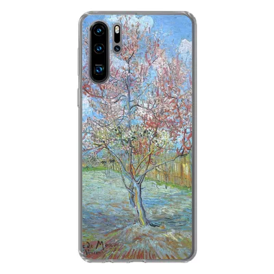 Produktbild von MuchoWow® Handyhülle Schutzhülle Hülle für Huawei P30 Pro Der rosa Pfirsichbaum - Vincent van Gogh Silikon Softcase Handy Hülle - Schutzdeckel