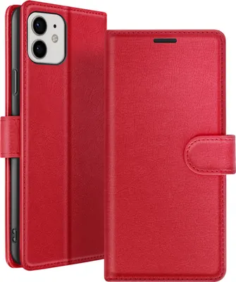 Produktbild von Zanaé, Klappetui iPhone 12 / 12 Pro mit Kartenfächern & Magnetlasche, Rot