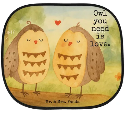 Produktbild von Mr. & Mrs. Panda Auto Sonnenschutz Eulen Liebe Design - Weiß - Geschenk, Liebesspruch, Autoscheiben, Autosonnenschutz, glücklich, Eule, Fürs, fenster, Owl, Sonnenblende