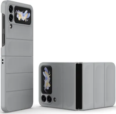 Produktbild von Handyhülle für Samsung Galaxy Z Flip 4 5G Hartes PC Matt Stossfest Anti-rutsch Hülle Grau