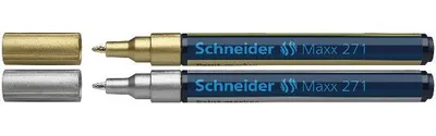 Produktbild von Schneider Lackmarker Maxx 271 gold/silber Blister 2 Stück