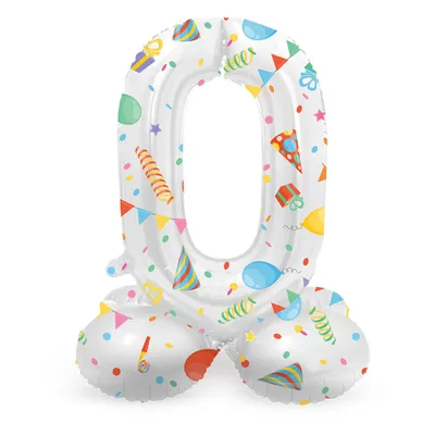 Image de Ballon en plastique debout numéro de fête joyeuse 0 -72 cm