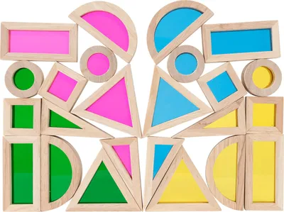 Immagine prodotto di Set di blocchi da costruzione arcobaleno TickiT - giocattolo in legno 24 pezzi