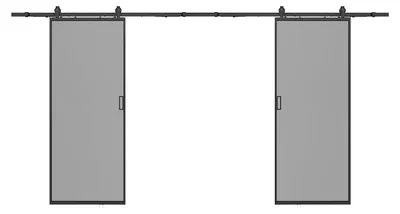 Produktbild von Doppel-Schiebetür mit Laufschienensystem - Aluminium & rauchfarbenes Sicherheitsglas - 2 x 205 cm x 93 cm - LINCI II