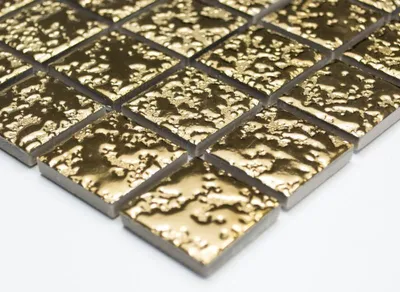 Produktbild von Handmuster Mosaik Fliese Keramik gold gehämmert MOS18-0707_m