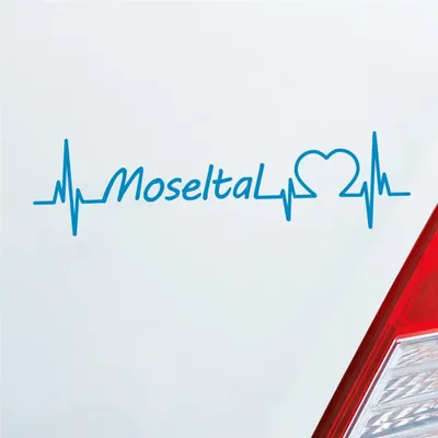 Produktbild von Auto Aufkleber Moseltal Puls Herzschlag mit Ferien Region Motiv 19x5 cm Hellblau Sticker Heckscheibenaufkleber