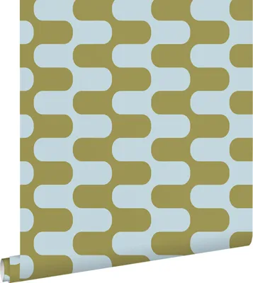 Produktbild von ESTAhome Tapete Wellenlinien Grün und Blau 50 x 900 cm
