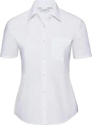 Produktbild von Russel Damen Business Oberteil Shirt Longsleeve Bluse T-Shirt kurzarm, Größe:L (40), Farbe:Weiß