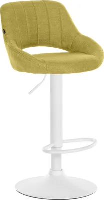 Image de Tabouret de bar CLP Milet, revêtement en tissu, réglable en hauteur, pivotant, avec dossier, couleur taupe, piètement noir