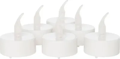 Productafbeelding van Batterijverlichting 6 stuks LED theelicht geel vlameffect met timer Anna's collection