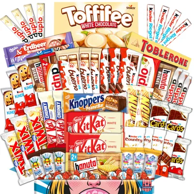 Produktbild von KING SIZE Schokoladen Box | Über 60 Schokoladen & Schokoriegel | Leckeres Geschenk für Schokoladenliebhaber | Kinderschokolade, Duplo, Kitkat und mehr