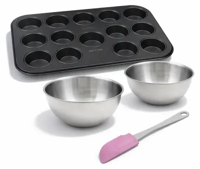 Image de Set de 4 ustensiles de pâtisserie moule à gâteaux bol spatule Black mettallic Black mettallic Zenker  Black mettallic
