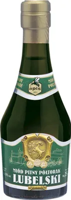 Produktbild von Lubelski Poltorak Honig (Eineinhalber) 0,25L | Met Honigwein Metwein Honigmet | 250 ml | 16% Alkohol | Apis | Geschenkidee | 18+
