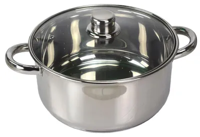 Immagine prodotto di Pentola in acciaio inossidabile con coperchio in vetro, 5,2 L, 24 cm, per cucinare