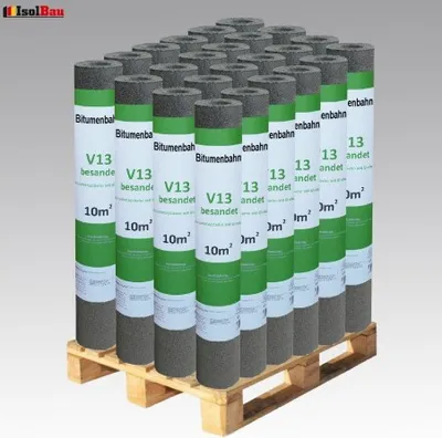 Produktbild von Isolbau Dachpappe V 13 besandet mit Glasvlieseinlage 240 m2  24 RollenDachbahn Glasvlies Bitumen
