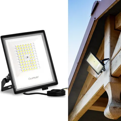 Produktbild von LUMILED LED Strahler mit Linse 50W Superhell Außenstrahler 5500 lm LED Fluter Strahler für Außen IP65 Wasserdicht IK05 4000K Neutralweiß Scheinwerfer Flutlichter schwarz Flutlichtstrahler