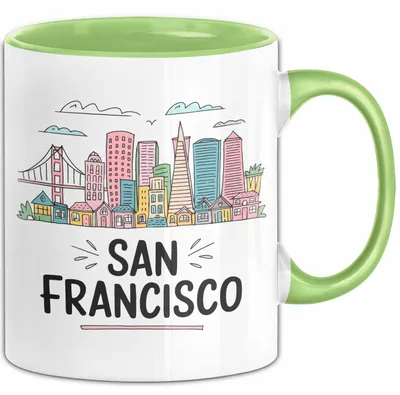 Produktbild von Francisco Kalifornien USA Tasse Geschenk Lustige Geschenkidee Spruch (Grün)