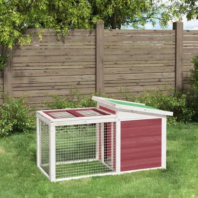 Produktbild von The Living Store Kaninchenstall Mokka 100,5x54x55 cm Massivholz Kiefer