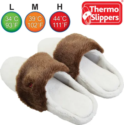 Imagen del producto de THERMO SLIPPER: Zapatillas de estar por la casa con calefacción inalámbrica que proporcionan un calor agradable. Talla L, 40-41,5