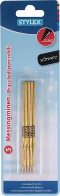 Produktbild von Stylex 30560, Schwarz, 1 mm, Kugelschreiber, 5 Stück(e), Sichtverpackung
