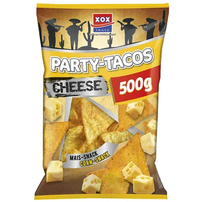 Image de XOX Party Tacos Nacho goût fromage Snack maïs et Corn Snack 500g