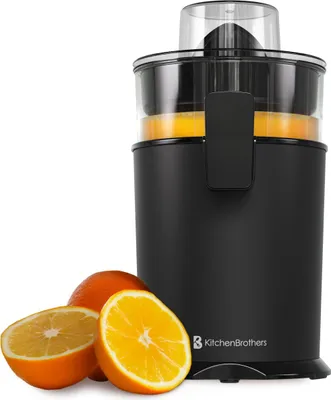 Produktbild von KitchenBrothers Zitruspresse - Manuell - Orangenpresse und Zitronenpresse - Mit Ausguss - 0,5L - Schwarz