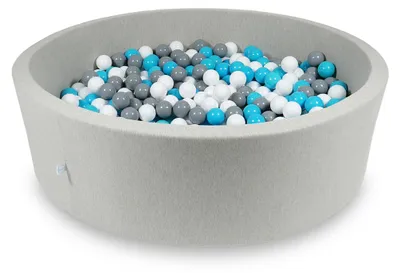 Immagine prodotto di Bacino di asciugatura 130x40cm grigio chiaro con 700 palline: blu, bianco, grigio