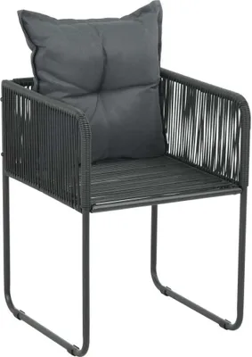 Produktbild von vidaXL Gartenstühle 4 Stk. mit Kissen Poly Rattan Schwarz