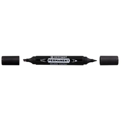 Image de Marqueur permanent Centropen 1666, double face, noir