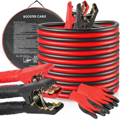 Produktbild von Starthilfekabel 12V/24V 4m 30mm² 1000A für Autobatterie mit Krokodilklemmen und Tasche