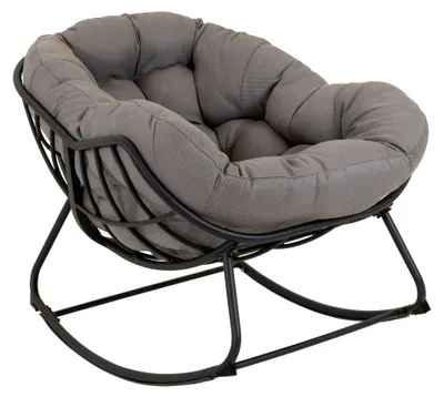 Produktbild von Schaukelstuhl Cozy Stone Aluminium Olefin Schwarz Grau