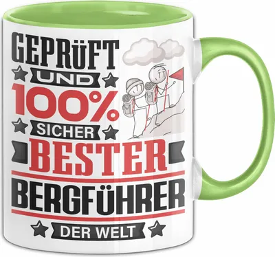 Produktbild von Bergführer Geschenk Lustiger Spruch für Bergführer Geschenkidee Bester Bergführer Der Welt (Grün)