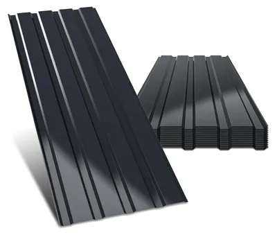 Produktbild von Eikuavons 12x Profilblech Trapezblech Dachblech 115 x 45 cm, Verzinktes Stahlblech - Wellenprofil in Anthrazit, Dachplatten für Dächer, Carports, Gartenhaus