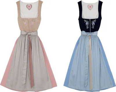 Produktbild von Spieth & Wensky Dirndl Dolly Lange-Dirndl Kleid 2-teiliges Trachtenkleid, Farbe:Hellblau, Größe:44/2XL