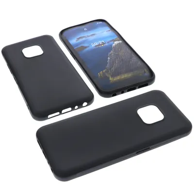 Produktbild von foto-kontor Hülle kompatibel mit Nokia XR20 Tasche Gummi TPU Schutz Handytasche schwarz