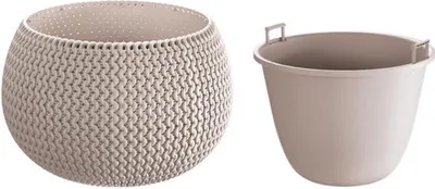 Produktbild von PROREGAL Blumentopf Strickmuster Bowl 290x195mm, Mokka