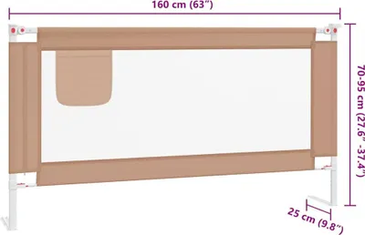 Produktbild von vidaXL Kleinkind-Bettschutzgitter Taupe 180x25 cm Stoff