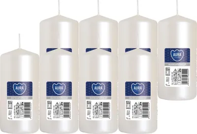 Zdjęcie produktu dla Świeca walec BISPOL Aura 20H 10CM SW50/100 BIAŁA PERŁA 8szt.