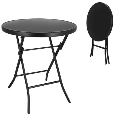 Obrázek produktu pro Skládací stolek průměr 60 cm, černý 41554