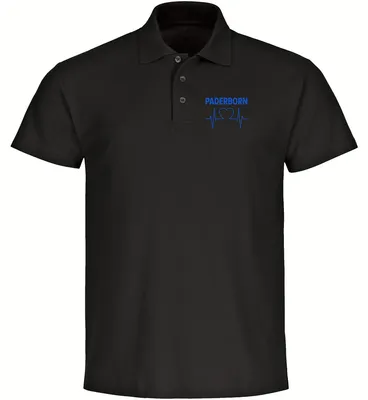 Produktbild von multifanshop Poloshirt - Paderborn - Herzschlag, schwarz, Größe 3XL