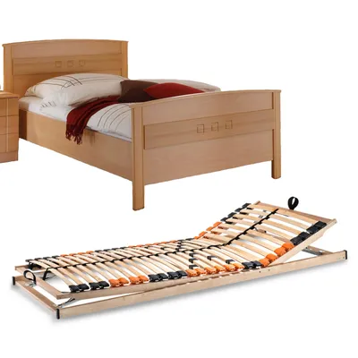 Produktbild von VAJA SET Seniorenbett Buche Nachbildung mit verstellbarem Lattenrost 100x200
