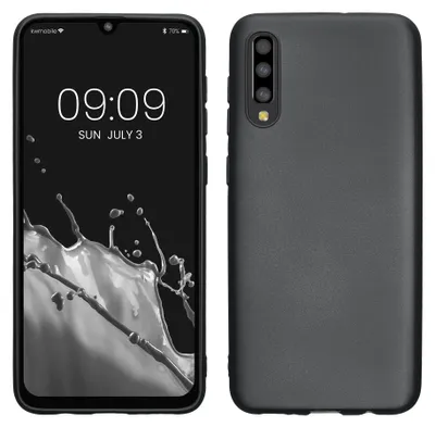 Produktbild von kwmobile Handyhülle für Samsung Galaxy A50 Hülle - Silikon Case metallisch schimmernd - Schutzhülle Cover - Metallic Grau