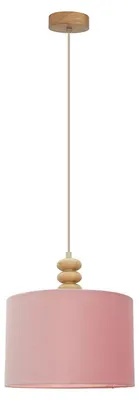 Produktbild von Olucia - KINGA - Pendelleuchte - Rosa / Holz, KI-generiertes Bild