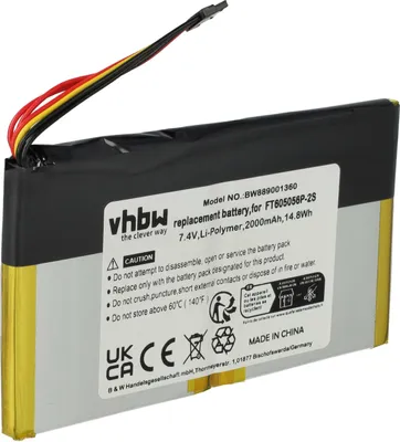 Produktbild von vhbw Akku Ersatz für Polaroid FT605056P-2S für Kamera (2000 mAh, 7,4 V, Li-Polymer)