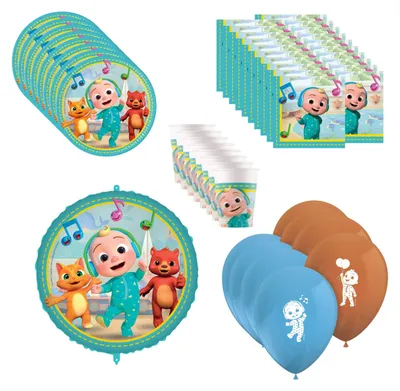 Produktbild von 45-tlg. Cocomelon Party Set für Kindergeburtstag