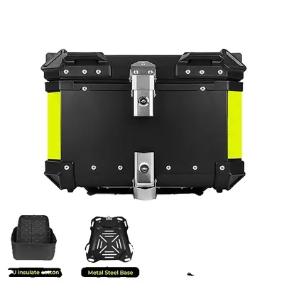 Produktbild von Motorrad-Heckbox, wasserdicht, langlebige Aluminiumkonstruktion, 65L Schwarz