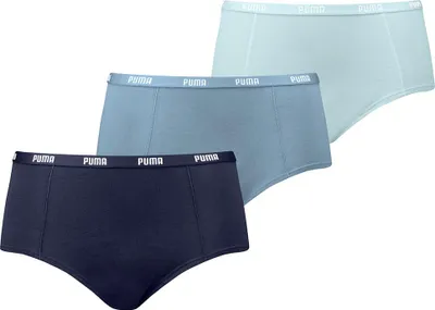 Immagine prodotto di Puma 503006001 Mini boxer, confezione da 3, blu, taglia L, donna, blu, taglia L